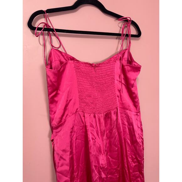 NEW NWT Reformation Marguerite Silk Dress Pink Size 12 - Picture 7 of 7
